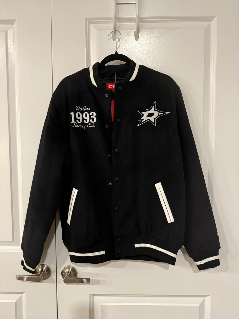 CCM Black and White Dallas 1993 Varsity Jacket